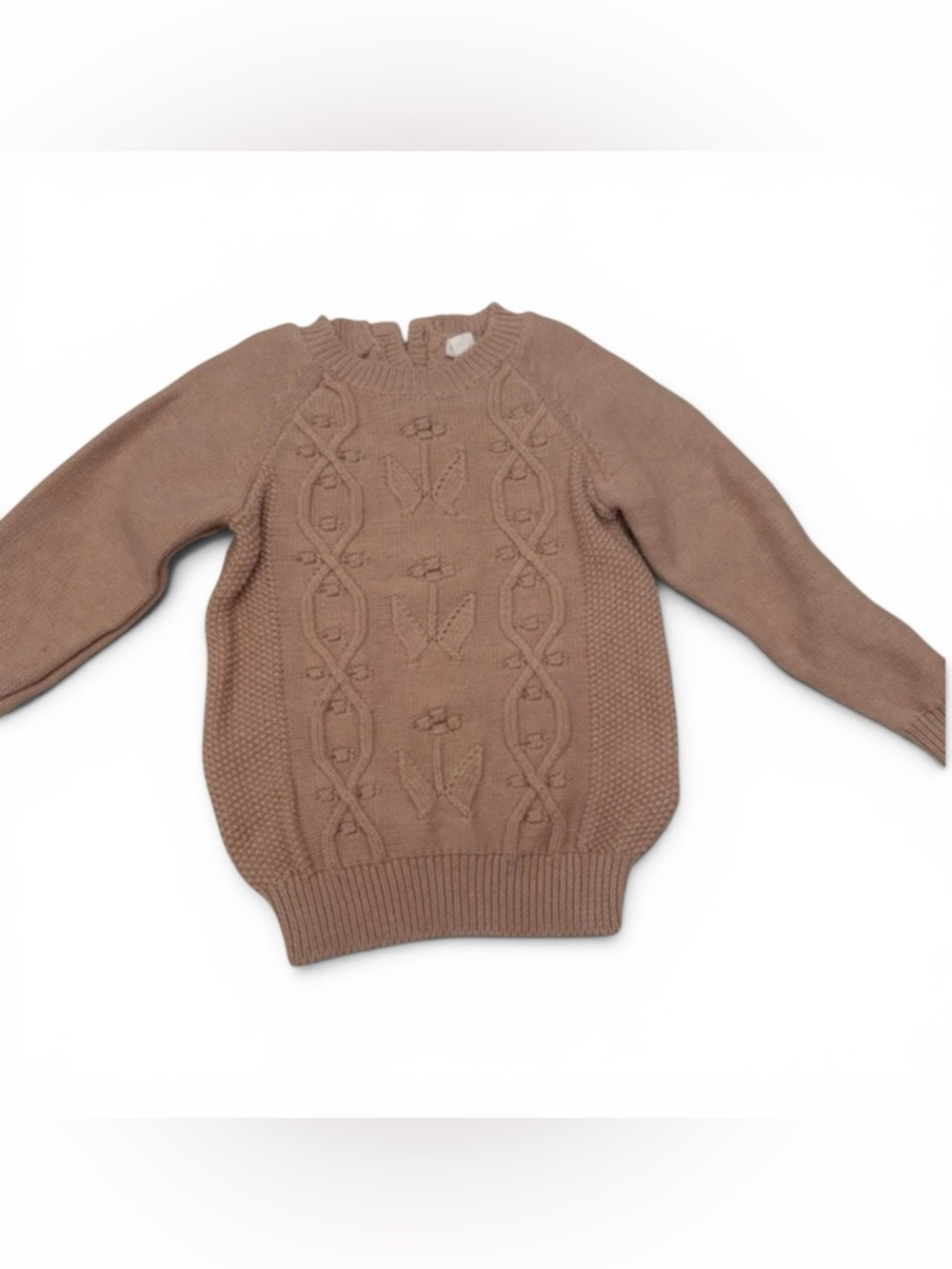 Jamie Kay Blush Cable Knit Crewneck Sweater